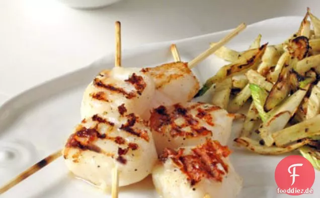 Gegrillte Jakobsmuscheln mit Fenchel