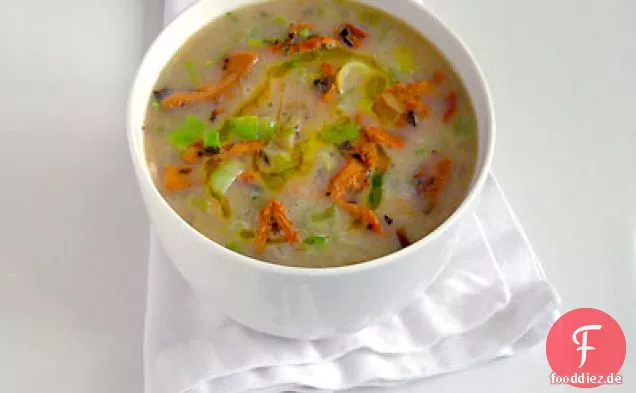 Weiße Bohnen-Pfifferlingssuppe mit Salbei