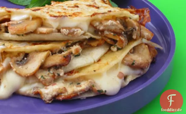 Quesadillas Gefüllt mit Pilzen und Ziegenkäse