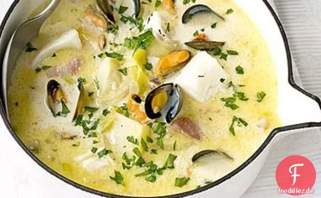 Kanadische Muschel, Kabeljau & Fenchel Chowder