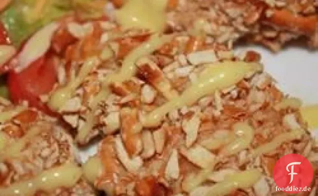 Honig-Senf-Huhn mit Brezelkruste