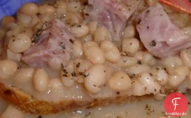 Slow Cooker südliche Limabohnen und Schinken
