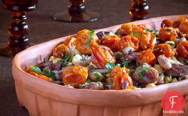 Marinierte Shell-Bohnen mit Gerösteten Tomaten