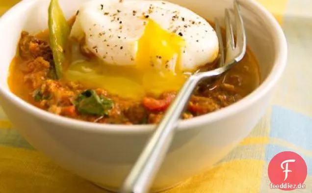 Curry-Lamm-Hash mit Pochiertem Ei