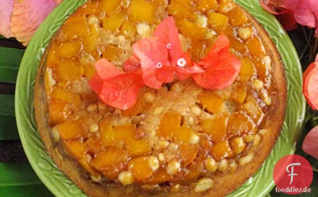 Mango Upside Down Kuchen mit Macadamianuss