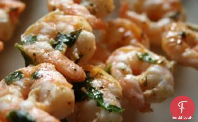 Gegrillte marinierte Garnelen