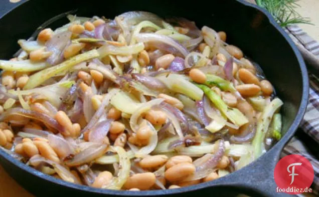 Geschmorter Fenchel mit Cannellini und Speck