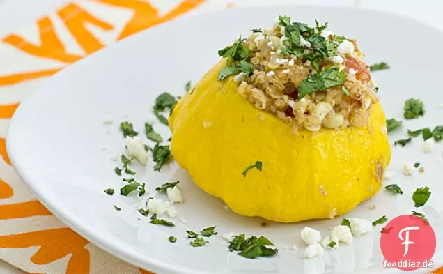 Gefüllte Pattypan Squash Mit Quinoa Und Frischem Mais