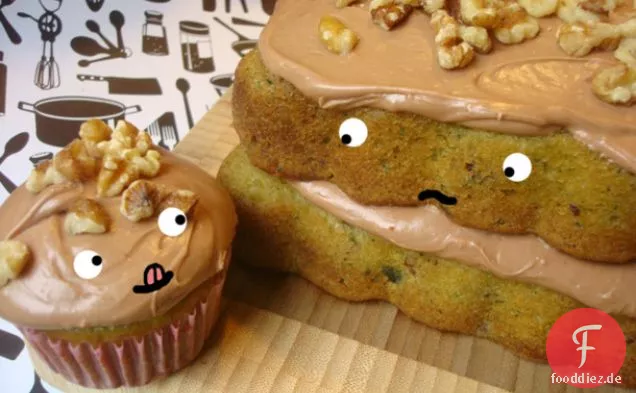 Cakespy: Zucchini-Kuchen mit Schokoladen-Frischkäse-Zuckerguss