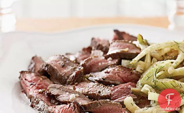 Flankensteak mit Zitronenfenchel