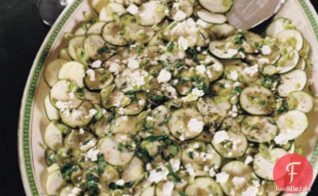 Zucchini-Carpaccio mit hausgemachtem Ricotta