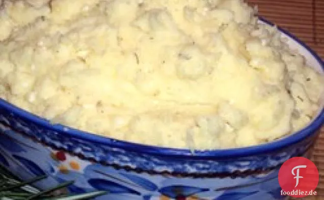 Knoblauch Kraut Feta Käse Kartoffelpüree