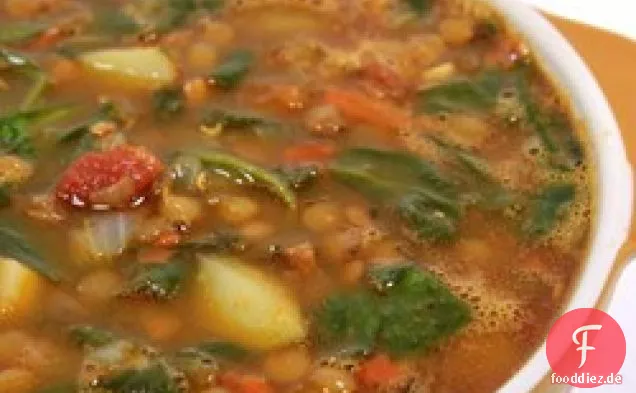 Einfache Spinat-Linsensuppe