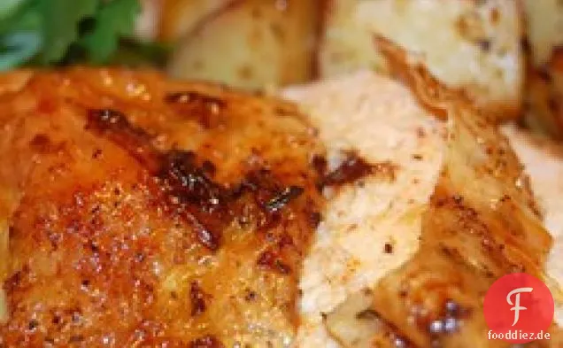 Braten Klebrige Huhn Rotisserie Stil