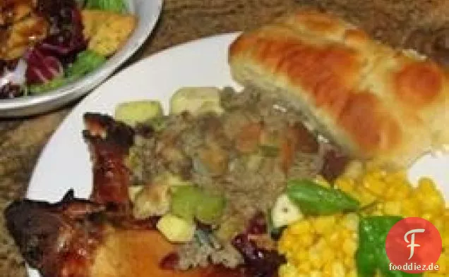 Bourbon-Apfelwein und Honig Glasierte Schweinekoteletts