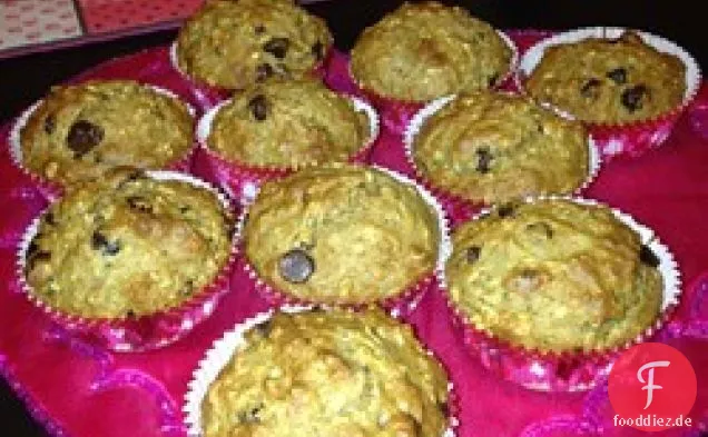 Gesunde Bananen-Schokoladen-Chip-Hafer-Muffins