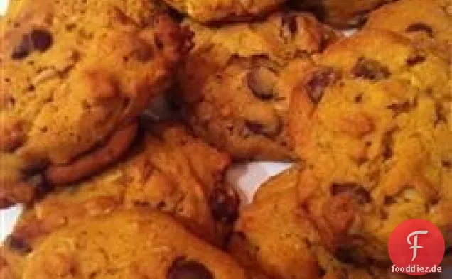 Kürbis Haferflocken Schokolade Chip Cookies