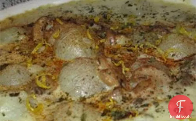Rahmzwiebeln und Salbei