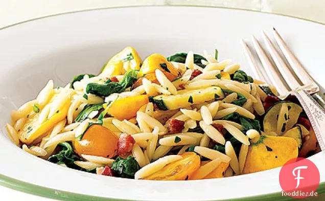 Pasta mit Pancetta und Frischem Gemüse