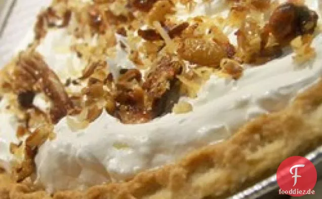 Geröstete Kokosnuss, Pekannuss und Karamellkuchen