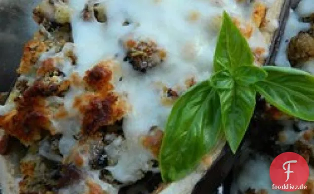 Auberginen mit Pilzfüllung
