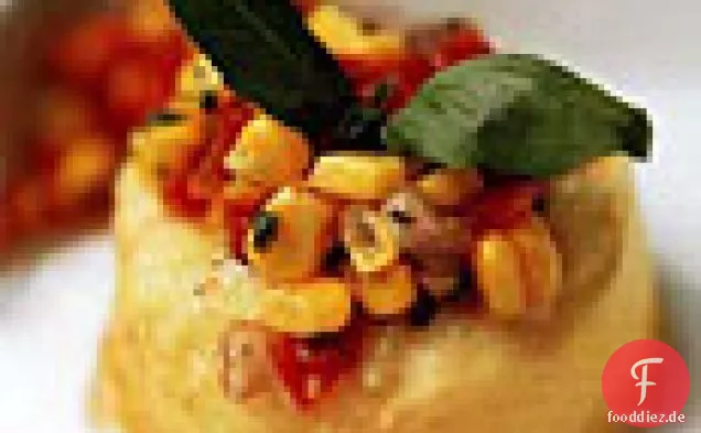 Sweet Corn Flans mit Tomaten-Mais-Relish
