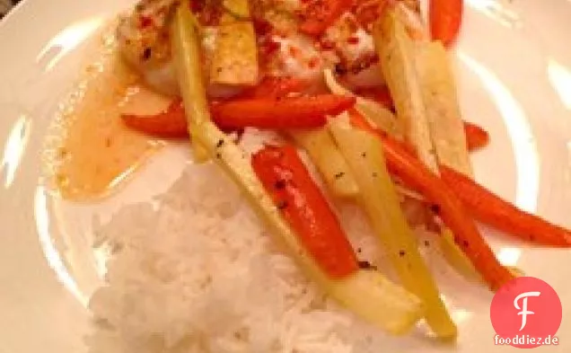 Gegrillter Wolfsbarsch mit Chili-Limetten-Dressing