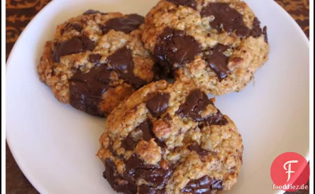 Chocolate Chunk Haferflocken geröstete Kokosnuss Cookies