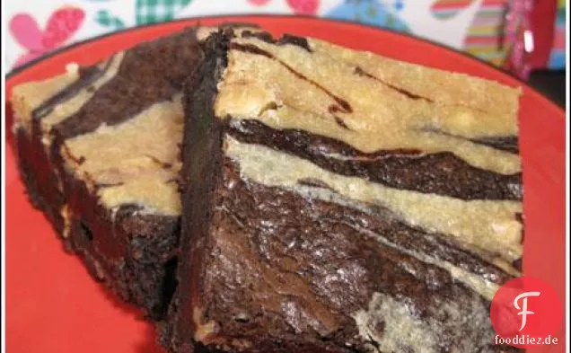 Schokolade Erdnussbutter Käsekuchen Marmoriert Brownies