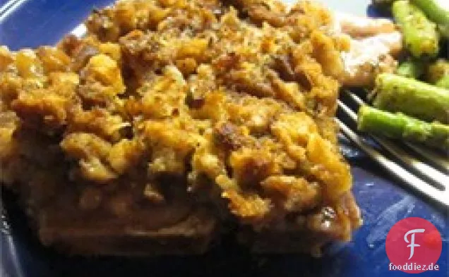 Apfel Schweinekoteletts und Füllung