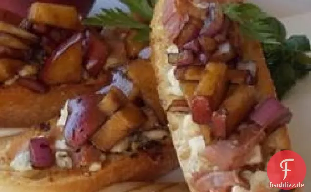 Birnen und Prosciutto Bruschetta