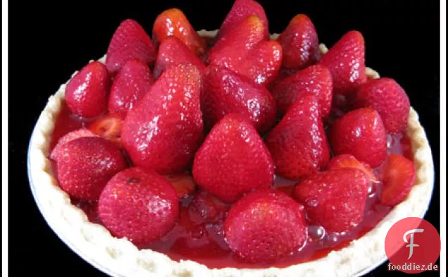 Glasierte Erdbeerkuchen mit Frischkäse