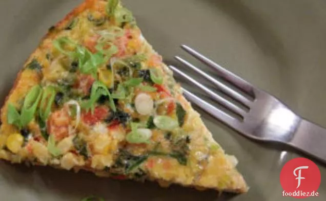 Würzige Mais-Frittata mit Tomaten und Schalotten