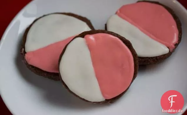 Schokolade rosa und weiße Kekse