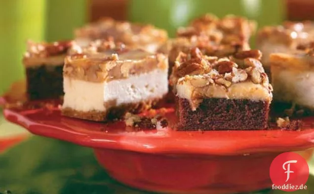 Karamell-Pekannuss-Käsekuchen-Riegel