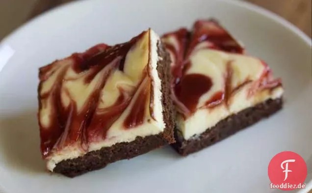 Weiße Schokolade Himbeere Käsekuchen Brownies