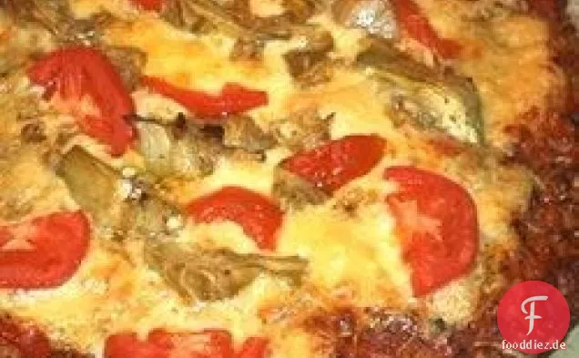 Knoblauch-Artischocken-Pizza