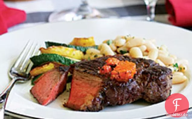 New York-Strip-Steak Mit Paprika-chorizo-Butter