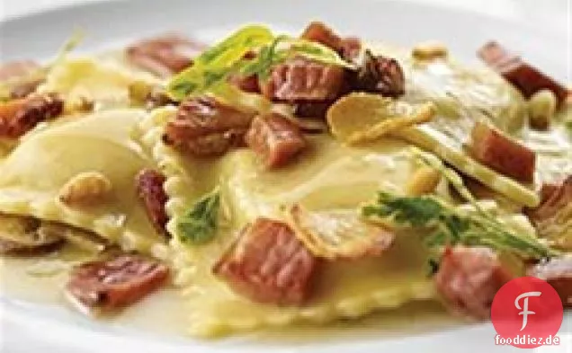 Kürbisravioli mit knusprigem Margherita® Prosciutto
