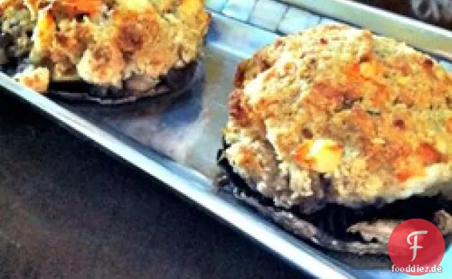 Gefüllte Portobello Pilzkappen