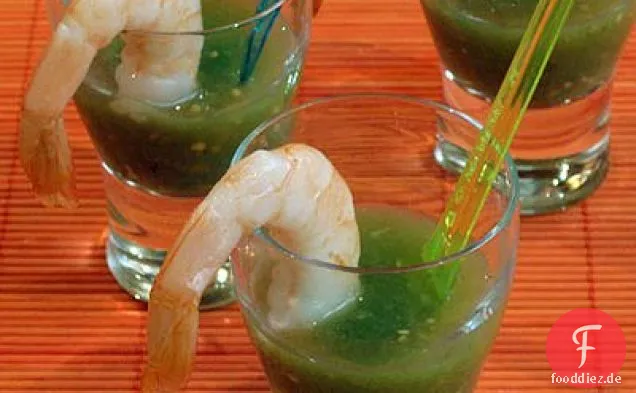 Garnelen Cocktail & Tomatillo Gazpacho Shooters