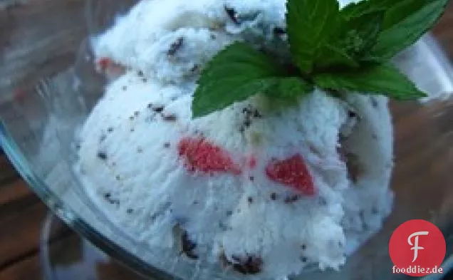 Einfache Minze Schokolade Chip Erdbeere Eis