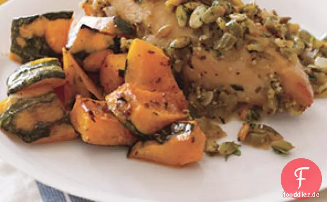 Huhn mit Tomatillo und Koriandersauce