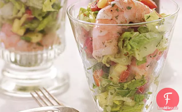 Süß-würziger Garnelen-Avocado-Salat mit Mango-Vinaigrette