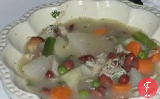 Truthahn mit Gemüsesuppe