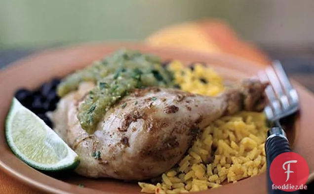 Chipotle-Limetten-Brathähnchen mit Tomatillo-Sauce