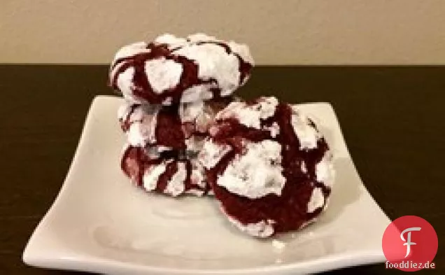 Roter Samt Crinkle Cookies