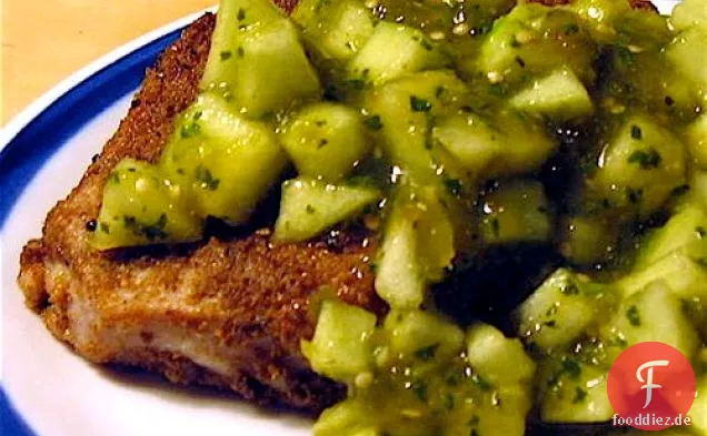 Gesund & lecker: Schweinekoteletts mit Tomatillo und grüner Apfelsauce