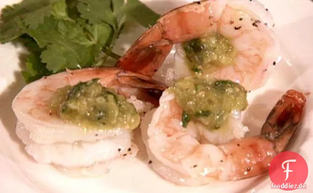 Garnelen-Cocktail mit Tomatillo-Meerrettich-Sauce