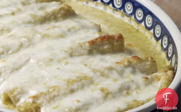 Türkei Enchiladas mit cremiger Tomatillo-Sauce